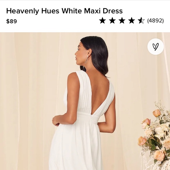lulus heavenly hues white maxi dress Lulu's Heavenly Hues White Boho Chic Goddess V-Neck Maxi Dress size Large Tall